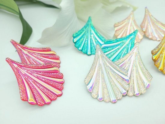 Preview: Mega Glitzer Fächer Ohrstecker